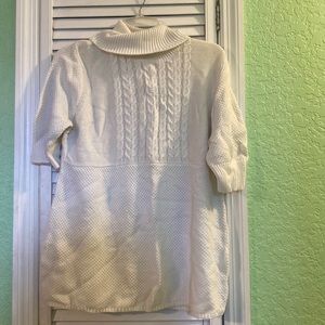 Requirements Womens Short-Sleeve White Sweater with Turtleneck XL